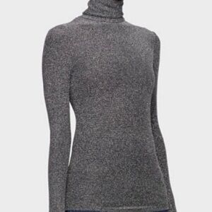 DONDUP Milano Women's Gray lame Turtleneck Sweater